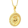 Colar Medalha coração zircônia cristal banhado em Ouro 18k Majuh Semijoias Handmade