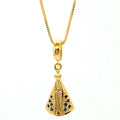 Colar pingente Nossa Senhora pequena zircônia azul banhado em ouro 18k Majuh Semijoias Handmade